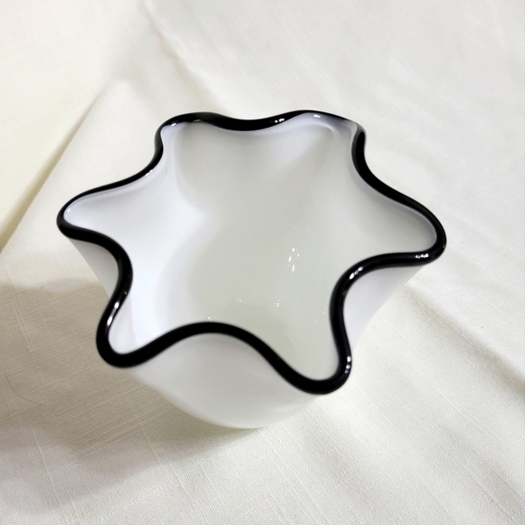 blown glass Art Vintage Murano Style Folded Blown Glass Vase Poshmark